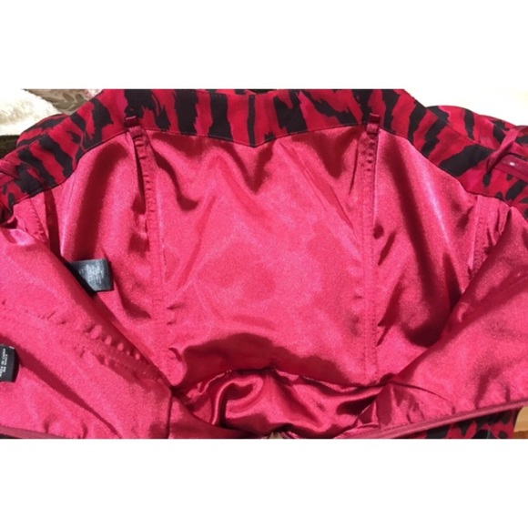 White House Black Market Red & Black Strapless Dress – Size 00 - Picture 4 of 8